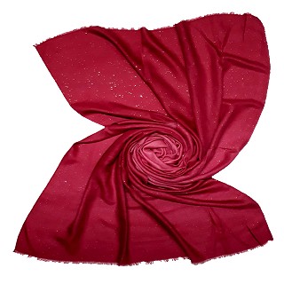 Party Wear Double Shaded Glitter Stole - Maroon